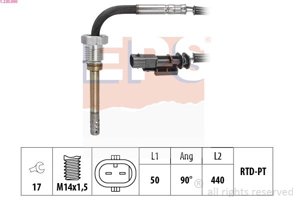 EPS 1.220.090 - Capteur, température des gaz droxauto.com