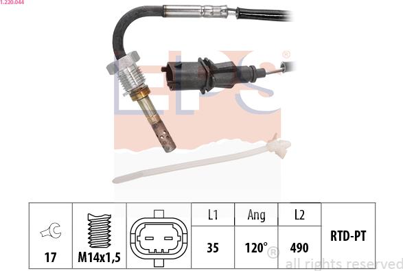 EPS 1.220.044 - Capteur, température des gaz droxauto.com