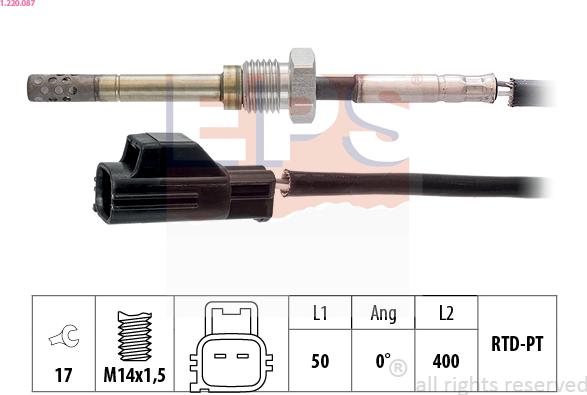 EPS 1.220.087 - Capteur, température des gaz droxauto.com