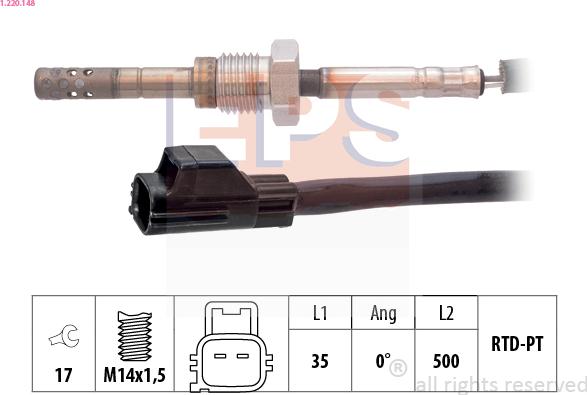 EPS 1.220.148 - Capteur, température des gaz droxauto.com