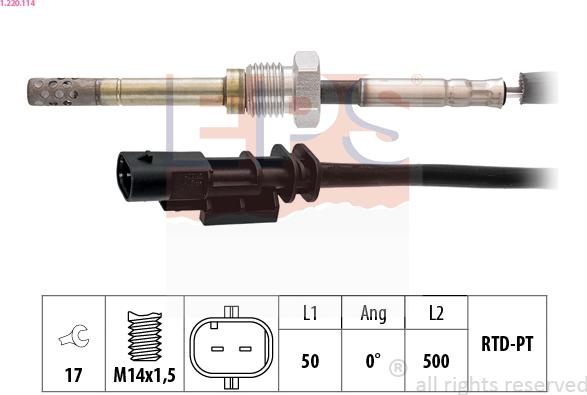 EPS 1.220.114 - Capteur, température des gaz droxauto.com