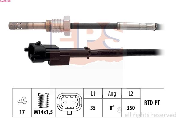 EPS 1.220.128 - Capteur, température des gaz droxauto.com