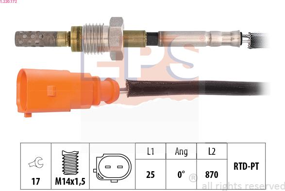 EPS 1.220.172 - Capteur, température des gaz droxauto.com