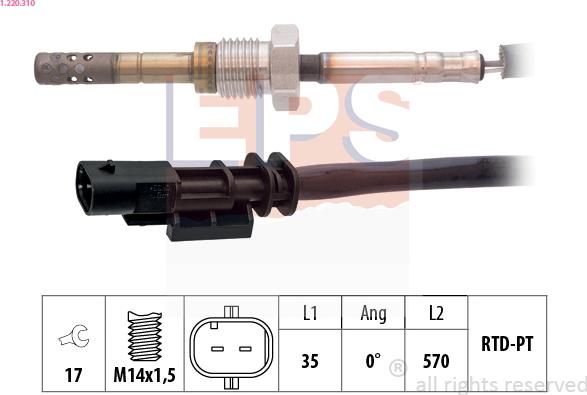 EPS 1.220.310 - Capteur, température des gaz droxauto.com