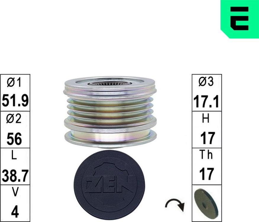 ERA ZN5808 - Poulie, alternateur droxauto.com
