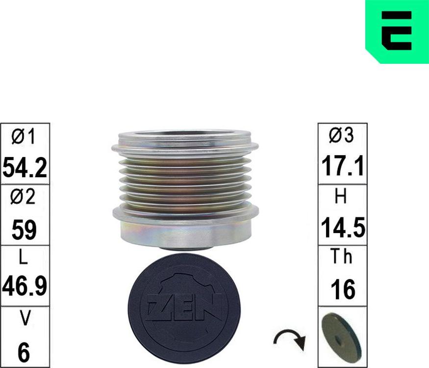 ERA ZN5807 - Poulie, alternateur droxauto.com