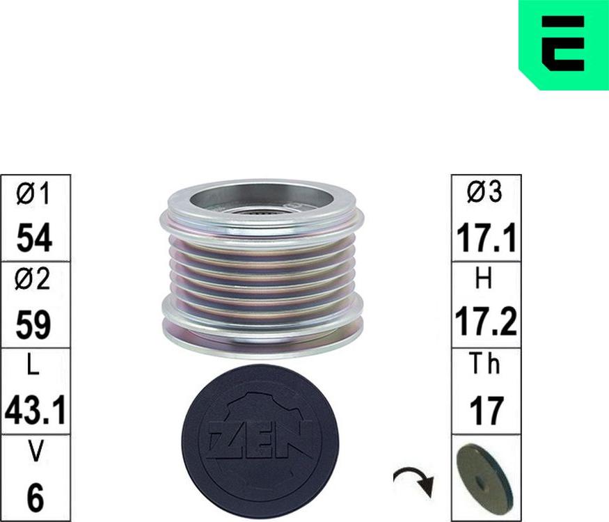 ERA ZN5815 - Poulie, alternateur droxauto.com