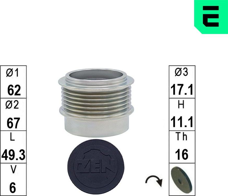 ERA ZN5821 - Poulie, alternateur droxauto.com