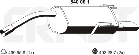 ERNST 540001 - Silencieux arrière droxauto.com