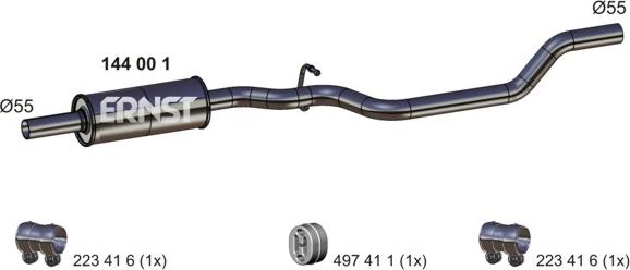 ERNST 144001 - Silencieux central droxauto.com