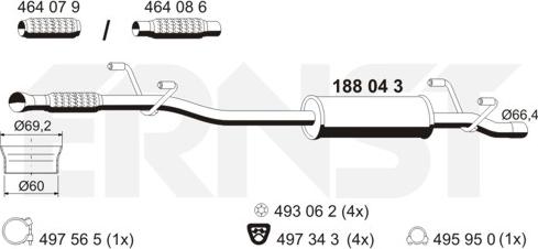 ERNST 188043 - Silencieux central droxauto.com