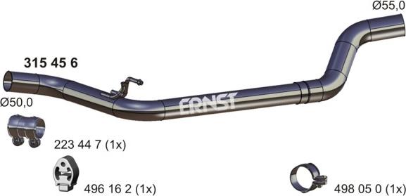 ERNST 315456 - Tuyau d'échappement droxauto.com