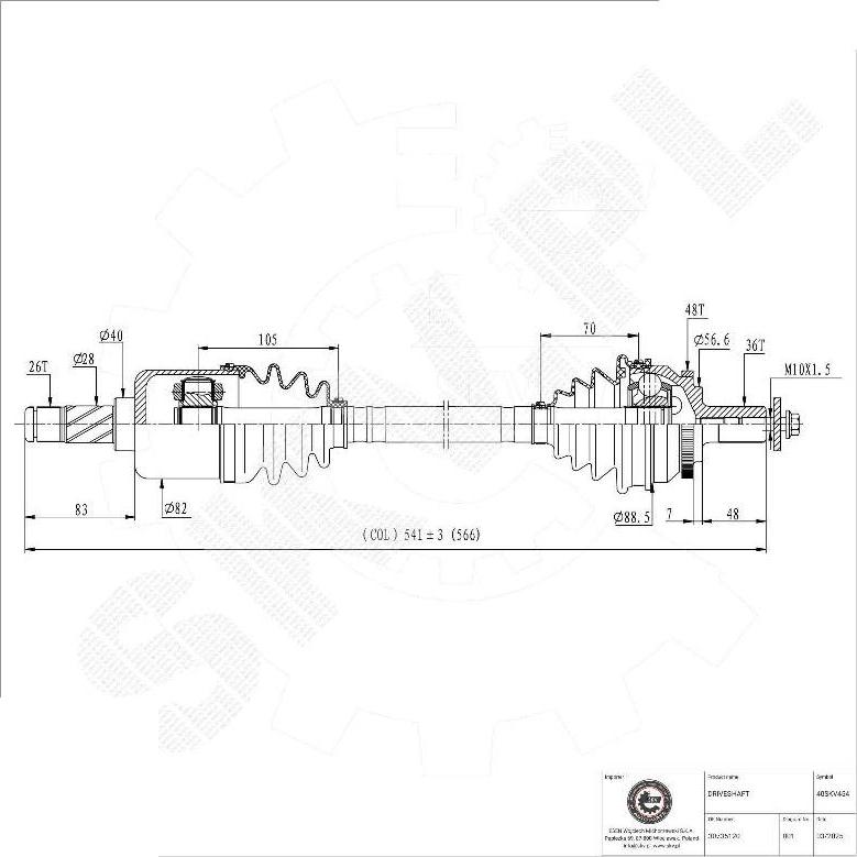 Esen SKV 40SKV454 - Arbre de transmission droxauto.com