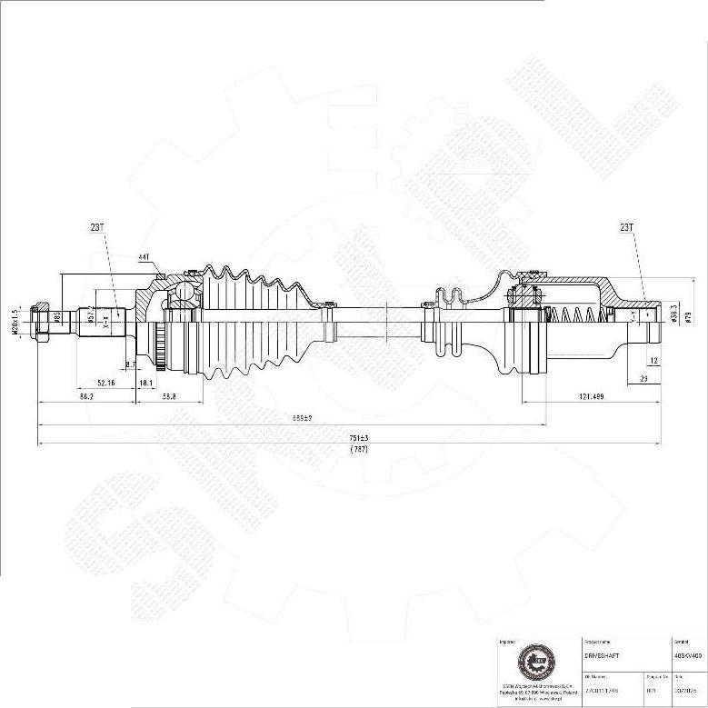Esen SKV 40SKV400 - Arbre de transmission droxauto.com