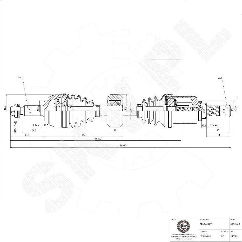 Esen SKV 40SKV415 - Arbre de transmission droxauto.com