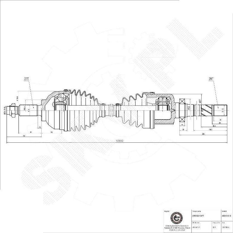 Esen SKV 40SKV418 - Arbre de transmission droxauto.com