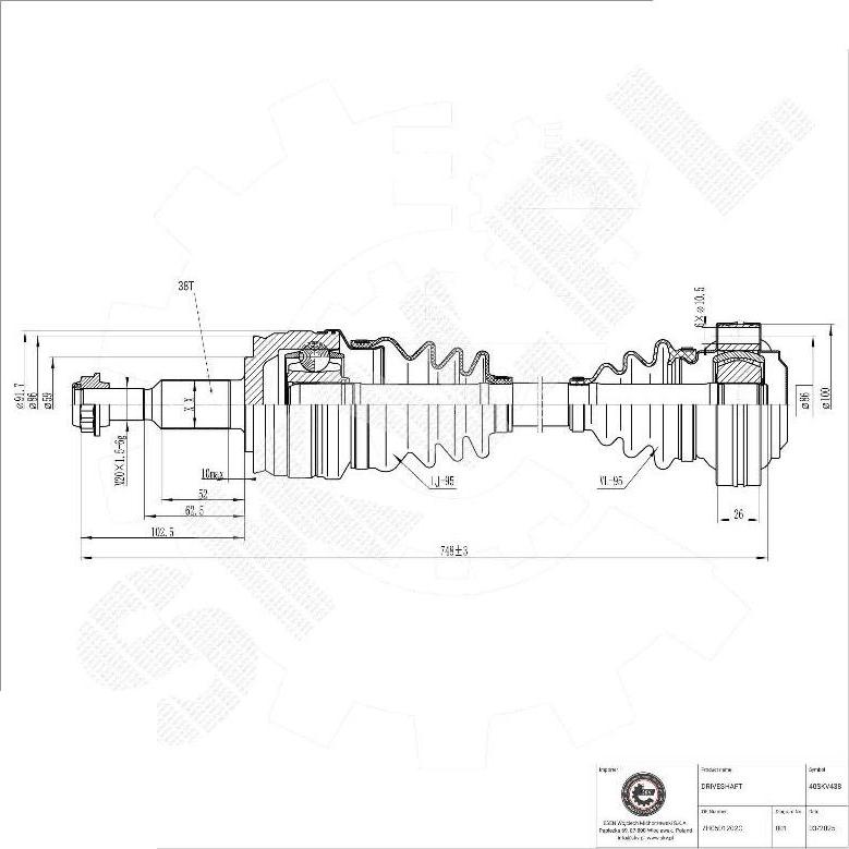 Esen SKV 40SKV438 - Arbre de transmission droxauto.com