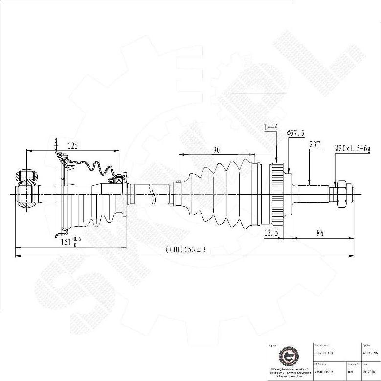 Esen SKV 40SKV095 - Arbre de transmission droxauto.com