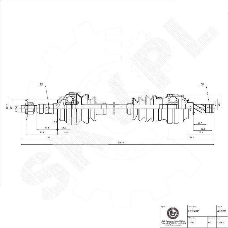 Esen SKV 40SKV098 - Arbre de transmission droxauto.com