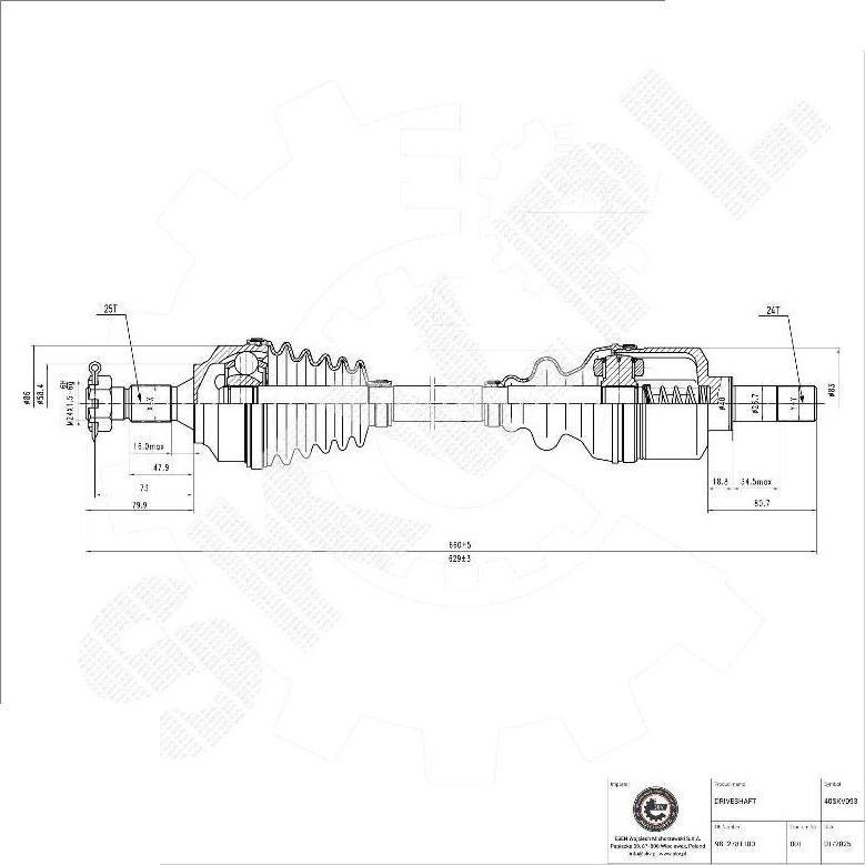 Esen SKV 40SKV093 - Arbre de transmission droxauto.com