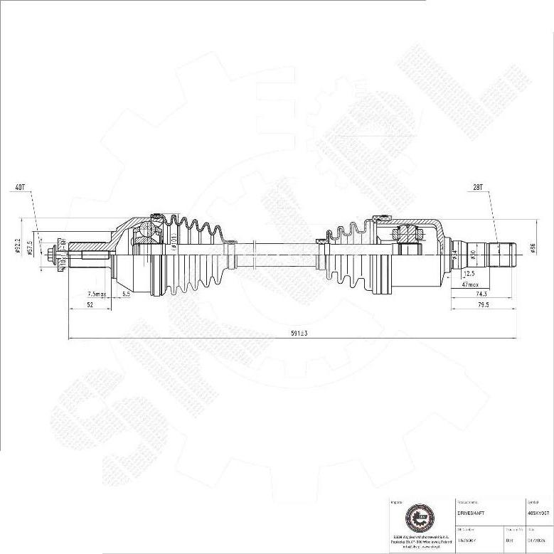 Esen SKV 40SKV057 - Arbre de transmission droxauto.com