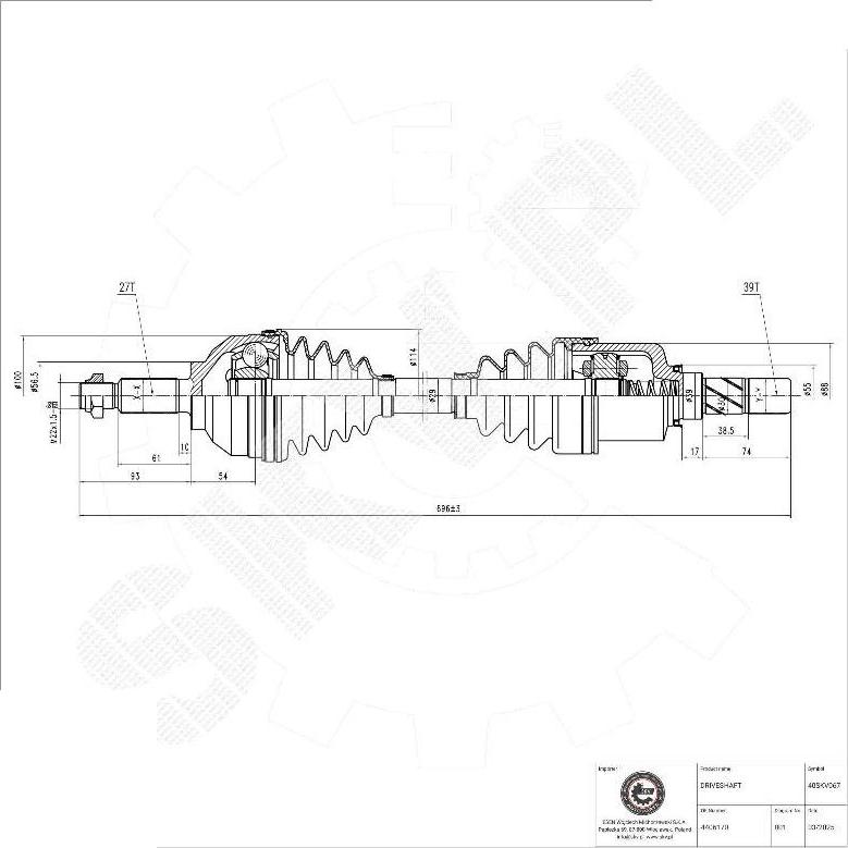 Esen SKV 40SKV067 - Arbre de transmission droxauto.com