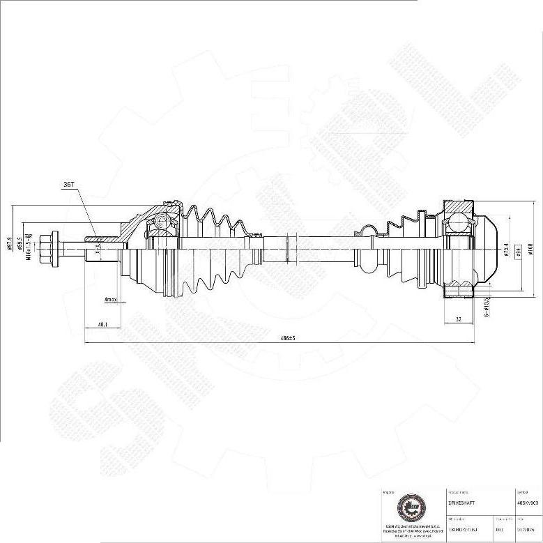 Esen SKV 40SKV003 - Arbre de transmission droxauto.com