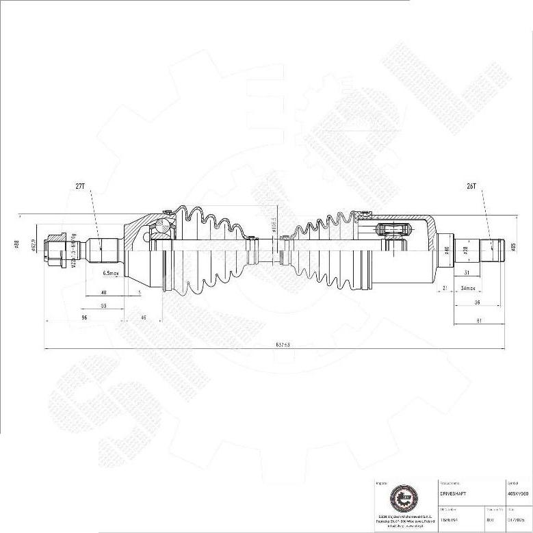 Esen SKV 40SKV030 - Arbre de transmission droxauto.com
