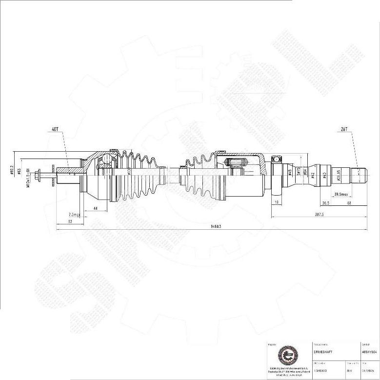 Esen SKV 40SKV024 - Arbre de transmission droxauto.com