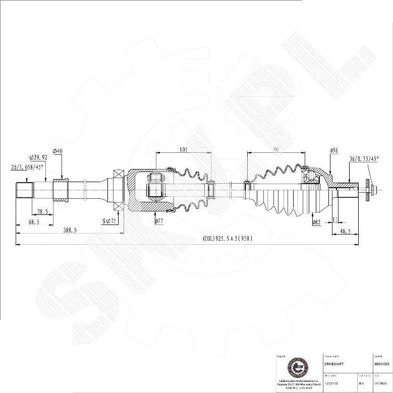 Esen SKV 40SKV021 - Arbre de transmission droxauto.com