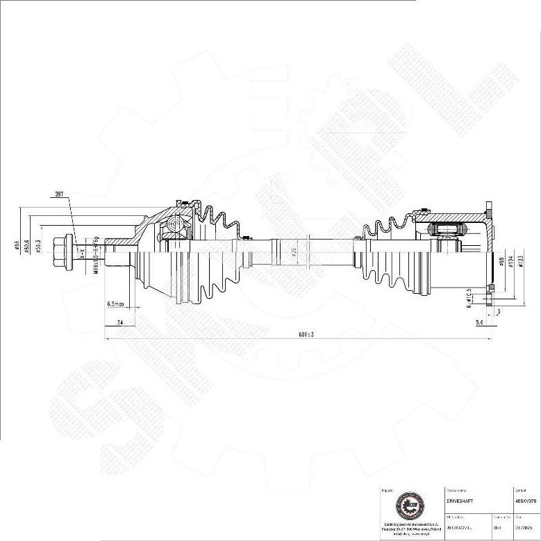 Esen SKV 40SKV078 - Arbre de transmission droxauto.com