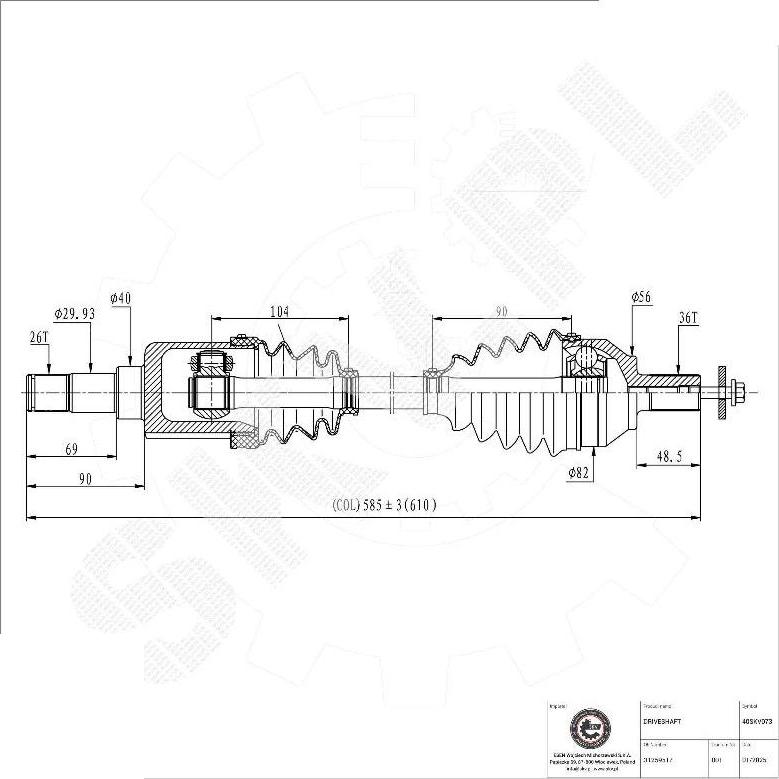 Esen SKV 40SKV073 - Arbre de transmission droxauto.com