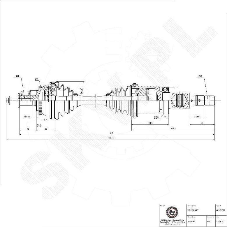 Esen SKV 40SKV072 - Arbre de transmission droxauto.com