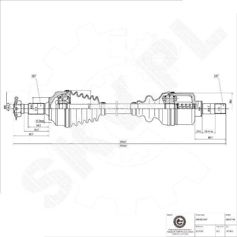 Esen SKV 40SKV195 - Arbre de transmission droxauto.com