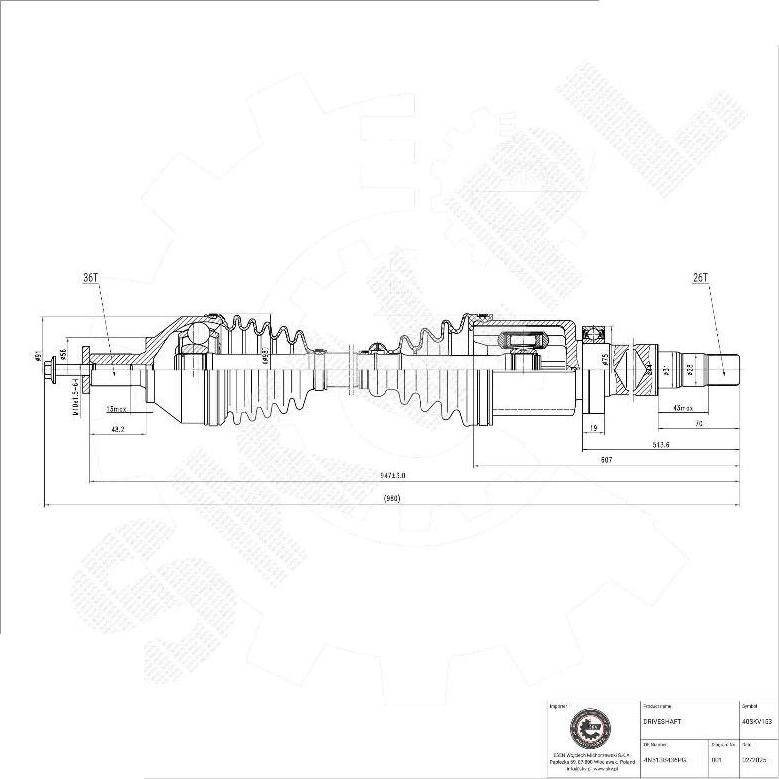 Esen SKV 40SKV153 - Arbre de transmission droxauto.com
