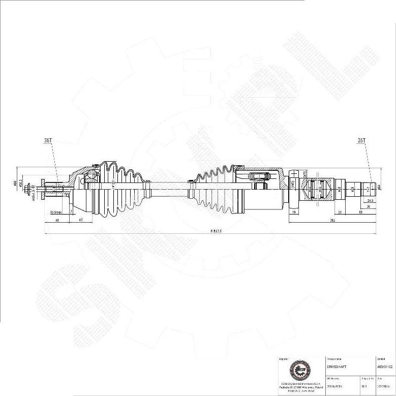 Esen SKV 40SKV152 - Arbre de transmission droxauto.com