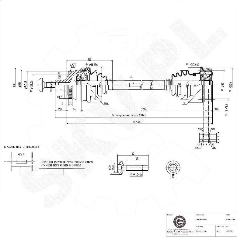 Esen SKV 40SKV163 - Arbre de transmission droxauto.com