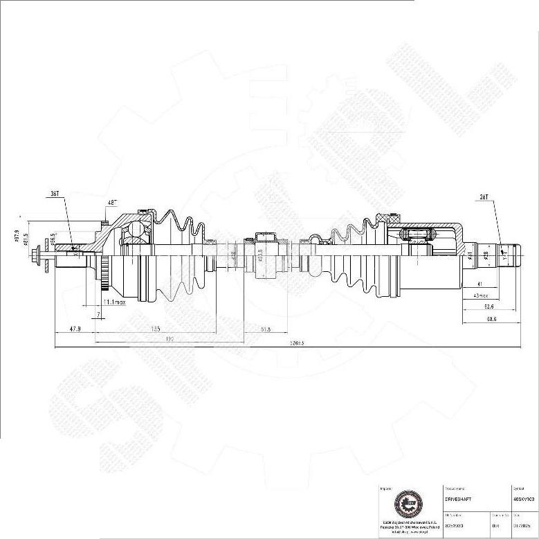 Esen SKV 40SKV103 - Arbre de transmission droxauto.com