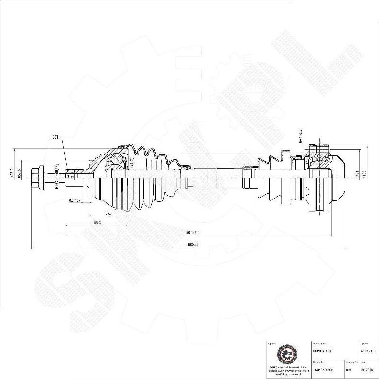 Esen SKV 40SKV111 - Arbre de transmission droxauto.com