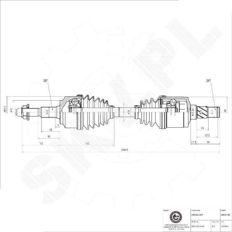 Esen SKV 40SKV185 - Arbre de transmission droxauto.com