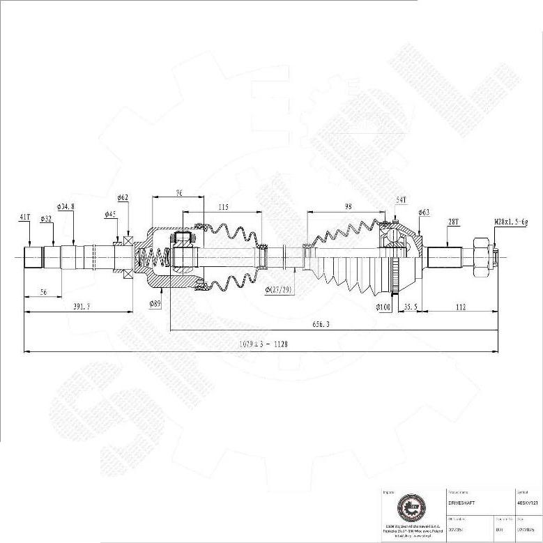 Esen SKV 40SKV121 - Arbre de transmission droxauto.com