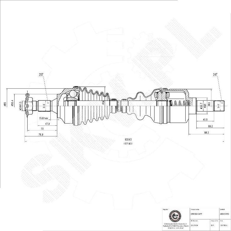 Esen SKV 40SKV393 - Arbre de transmission droxauto.com