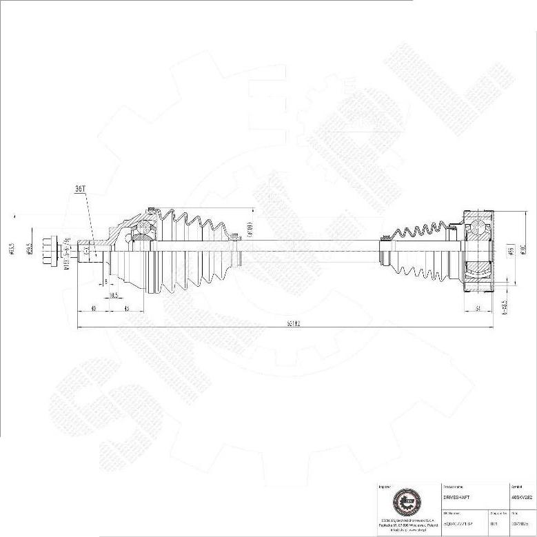 Esen SKV 40SKV282 - Arbre de transmission droxauto.com