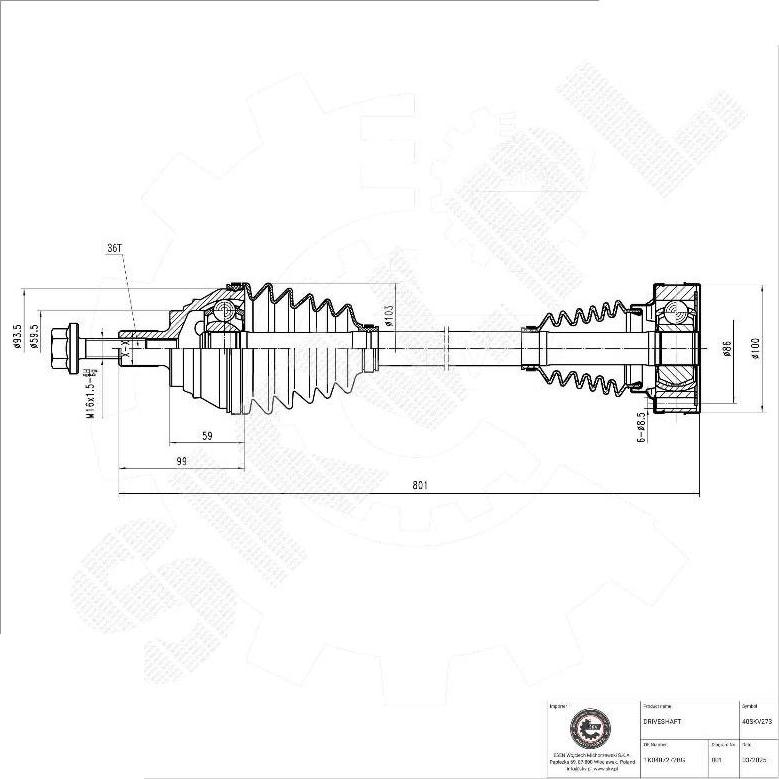 Esen SKV 40SKV273 - Arbre de transmission droxauto.com