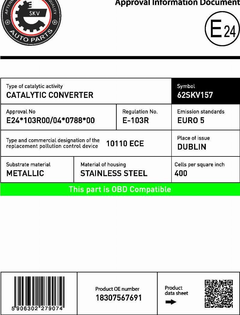 Esen SKV 62SKV157 - Catalyseur droxauto.com