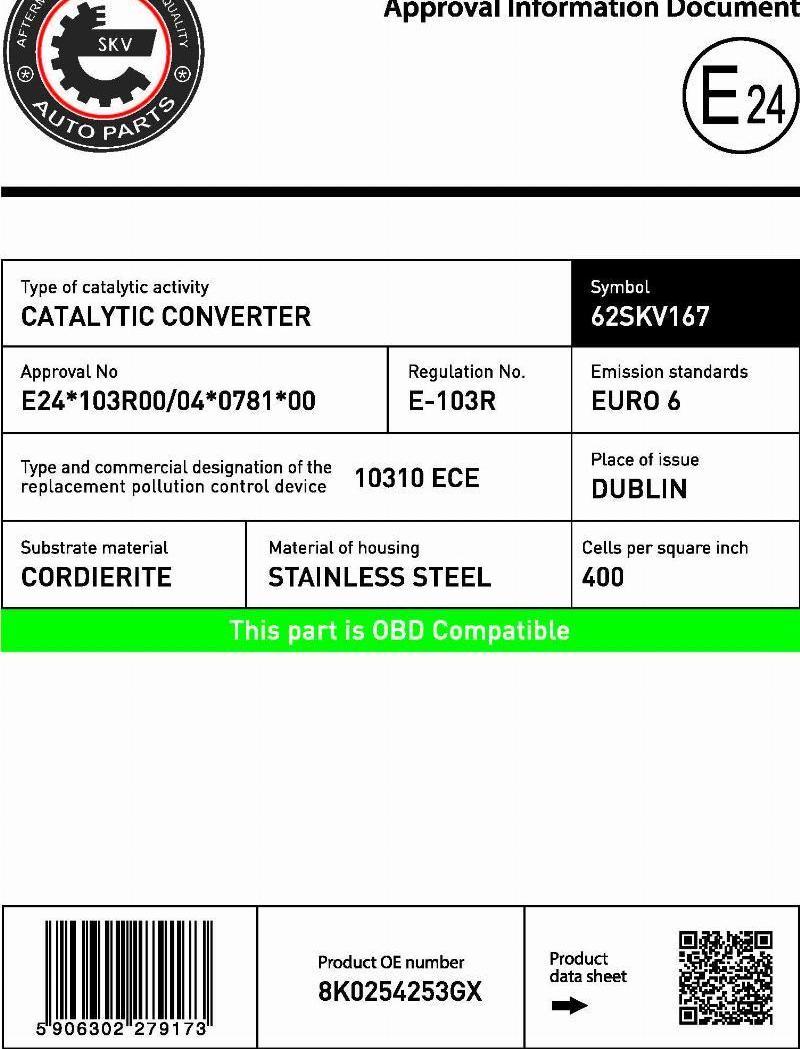 Esen SKV 62SKV167 - Catalyseur droxauto.com