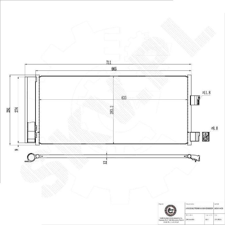 Esen SKV 86SKV490 - Condensateur, climatisation droxauto.com