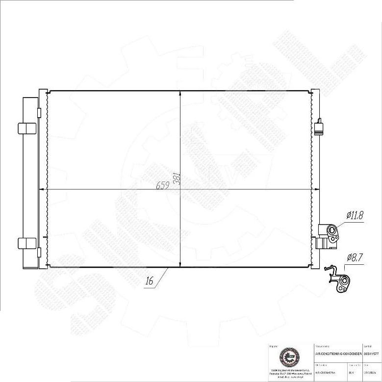 Esen SKV 86SKV577 - Condensateur, climatisation droxauto.com