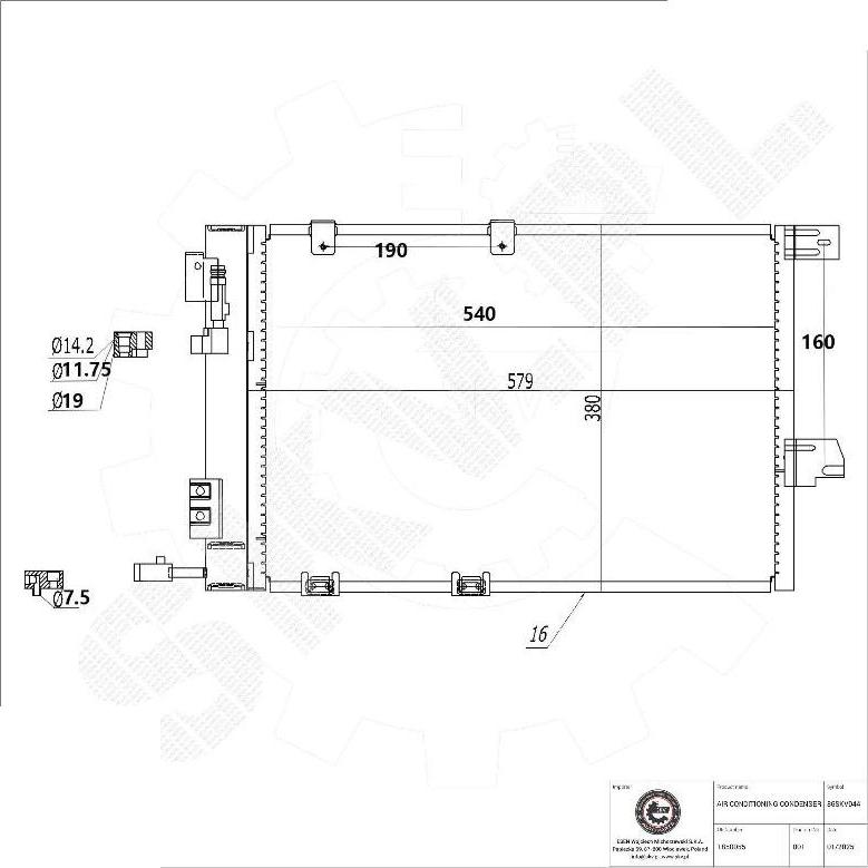 Esen SKV 86SKV044 - Condensateur, climatisation droxauto.com