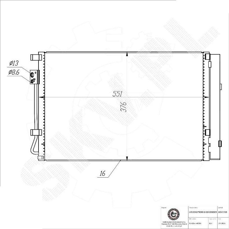 Esen SKV 86SKV188 - Condensateur, climatisation droxauto.com